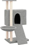 vidaXL - Kattenmeubel - met - sisal - krabpalen - 96 - cm - lichtgrijs