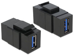 Delock 86369 - Keystone USB-A module - USB-A vrouwelijk - USB-A vrouwelijk - Zwart