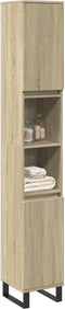 vidaXL - Badkamerkast - 30x30x190 - cm - bewerkt - hout - sonoma - eikenkleurig