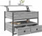 vidaXL - Salontafel - 70x50x50 - cm - bewerkt - hout - en - metaal - grijs - sonoma