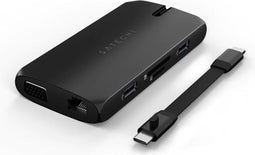 Satechi ST-UCMBAK - USB-C Multiport Adapter - 4K HDMI VGA USB-A SD-kaartlezer Gigabit Ethernet - Spacegrijs