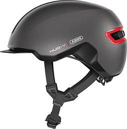 Abus HUD-Y - Fietshelm - LED Achterlicht - Grijs - Maat L (57-61 cm)