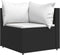 vidaXL - 4-delige - Loungeset - met - kussens - poly - rattan - zwart