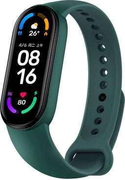 iMoshion Bandje Geschikt voor Xiaomi Mi Band 5 / 6 - iMoshion Siliconen band inkliksysteem ronde sluiting - Groen