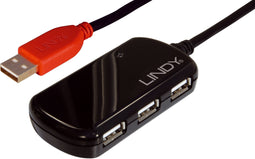 Lindy 42783 - 4-Port USB 2.0 Hub - Plug and play - Zwart
