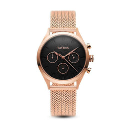 Tayroc TY55 - Polshorloge - Roestvrij staal - Ø 36 mm - Zwart/Roze