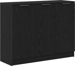 vidaXL - Dressoir - Zwart - Eiken - 90,5x30x70 - cm - Engineered - Wood
