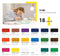 HIMI Gouache - Plakkaatverfset 18 kleuren x 30gr - in kunststof opbergbox roze