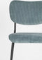 Zuiver Benson Barkruk - Zithoogte 75 Cm - Set Van 2 - Stof Grijs/Blauw - Zwart Metalen Frame