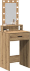 vidaXL - Kaptafel - met - LED-verlichting - - - Artisan - Eiken, - 50x41x140 - cm