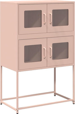 vidaXL - Hoge - kast - 68x39x107 - cm - staal - roze