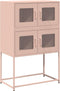 vidaXL - Hoge - kast - 68x39x107 - cm - staal - roze