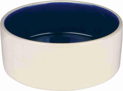 TRIXIE VOERBAK KERAMIEK CRÈME / BLAUW