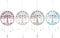 Ophangdecoratie DKD Home Decor Boomstructuur Blauw Wit Grijs Roze 33 x 3 x 81 cm (4 Stuks)