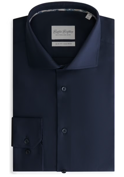 Boston Brothers - Business Overhemd - Slim Fit - Wide Spread Kraag - Maat 39 - Navy