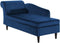LUIRO - Chaise longue - Marineblauw - Linkerzijde - Fluweel