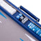 Engelhart Backgammon - 18 inch - Grijs Blauw Wit Ingelegd Bord - Sky Blue Koffer met Handvat