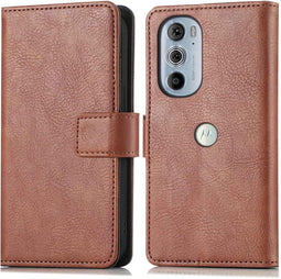 iMoshion Hoesje Geschikt voor Motorola Edge Plus (2022) / Edge 30 Pro Hoesje Met Pasjeshouder - iMoshion Luxe Bookcase - Bruin