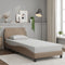 vidaXL - Bedframe - met - hoofdbord - kunstleer - cappuccinokleurig - 90x200 - cm