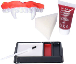 Boland - Schminkset Vampier deluxe - Inclusief spons/penseel/vampiertanden - Multi
