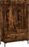 vidaXL - Hoge - kast - 69,5x31x115 - cm - bewerkt - hout - gerookt - eikenkleurig
