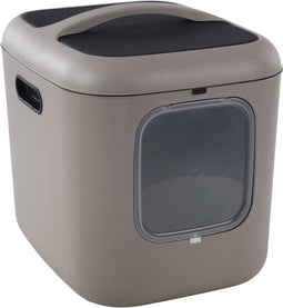 Flamingo Romy - Kattenbak XXL - Magnetische deur en koolfilter - Taupe - 61,5 x 50 x 57,5 cm