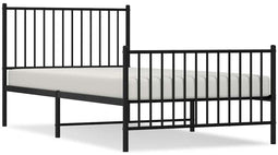 vidaXL - Bedframe - met - hoofd- - en - voeteneinde - metaal - zwart - 100x200 - cm
