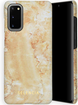 Selencia Hoesje Geschikt voor Samsung Galaxy S20 - Selencia Maya Fashion Backcover - geel