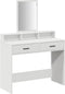 vidaXL - Witte - Kaptafel - met - Lades, - 100x41x140 - cm