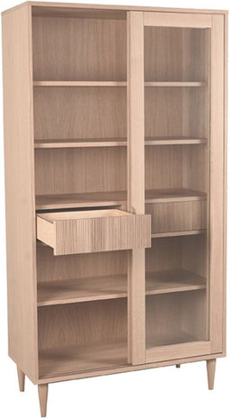 LABEL51 Vitrinekast Jule Naturel Eikenhout 100x180cm