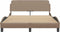vidaXL - Bedframe - met - hoofdbord - kunstleer - cappuccinokleurig - 120x200 - cm