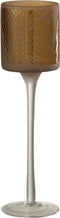 J-Line kaarshouder - theelichthouder op voet Safari - glas - beige - small