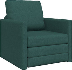 vidaXL - Vloersofa - Bed - 2-in-1 - Donkergroen - 74x77x81 - cm - Stof