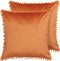 AERANGIS - Sierkussen set van 2 - Oranje - 45 x 45 cm - Fluweel