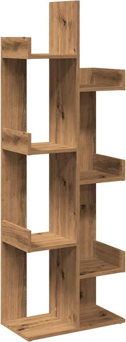 vidaXL - Boekenkast - 48x25,5x140 - cm - bewerkt - hout - artisanaal - eikenkleurig