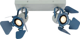 Lucide PICTO - Plafondspot - 2xGU10 - Draaibaar en kantelbaar - Blauw (2 stuks)