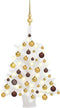 vidaXL - Kunstkerstboom - met - verlichting - en - kerstballen - 65 - cm - wit