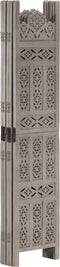 vidaXL - Kamerscherm - 5 - panelen - handgesneden - 200x165 - cm - mangohout - grijs