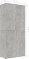 vidaXL - Schoenenkast - 80x39x178 - cm - bewerkt - hout - betongrijs