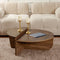 Dimehouse Orin - Salontafel Rond 85 cm - 100% Melamine - Naturel Walnoot