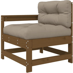 vidaXL - Tuinstoel - met - kussens - massief - grenenhout - honingbruin