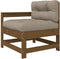 vidaXL - Tuinstoel - met - kussens - massief - grenenhout - honingbruin