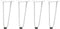 vidaXL - Haarspeld - tafelpoten - 4 - st - 30 - cm - massief - staal - wit