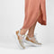 PS Poelman Year - Dames Leren Chunky Runner Sneaker - Mesh en Suéde - Beige Cognac Peach - Maat 38