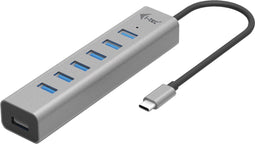 i-tec C31HUBMETAL703 - USB-C Charging Metal HUB - 7 Poorten - Grijs
