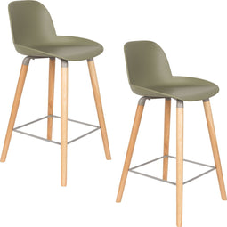 Zuiver Albert Kuip Barkruk 65 cm Groen - Set van 2