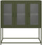 vidaXL - Dressoir - 100,5x39x107 - cm - koudgewalst - staal - olijfgroen