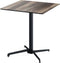 X Cross Terrastafel Zwart Frame + Tropical Wood HPL 70x70 cm - Essentials 110031277 - Horeca & Professioneel