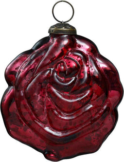 PTMD Liv Kerstbal Roos - H10 x Ø10 cm - Glas - Wijnrood