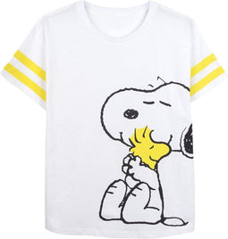Dames-T-Shirt met Korte Mouwen Snoopy Wit